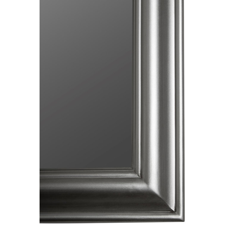 Lemoine Wood Flach Wall Mirror, Silver, 82cm H x 62cm W