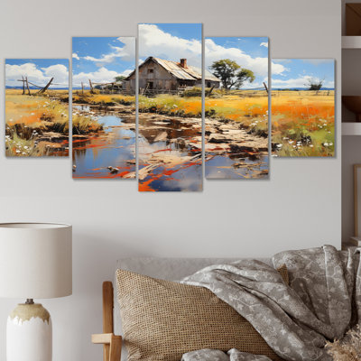 Ensemble de salon Farmhouse Expressive Countryside I - Paysages en métal