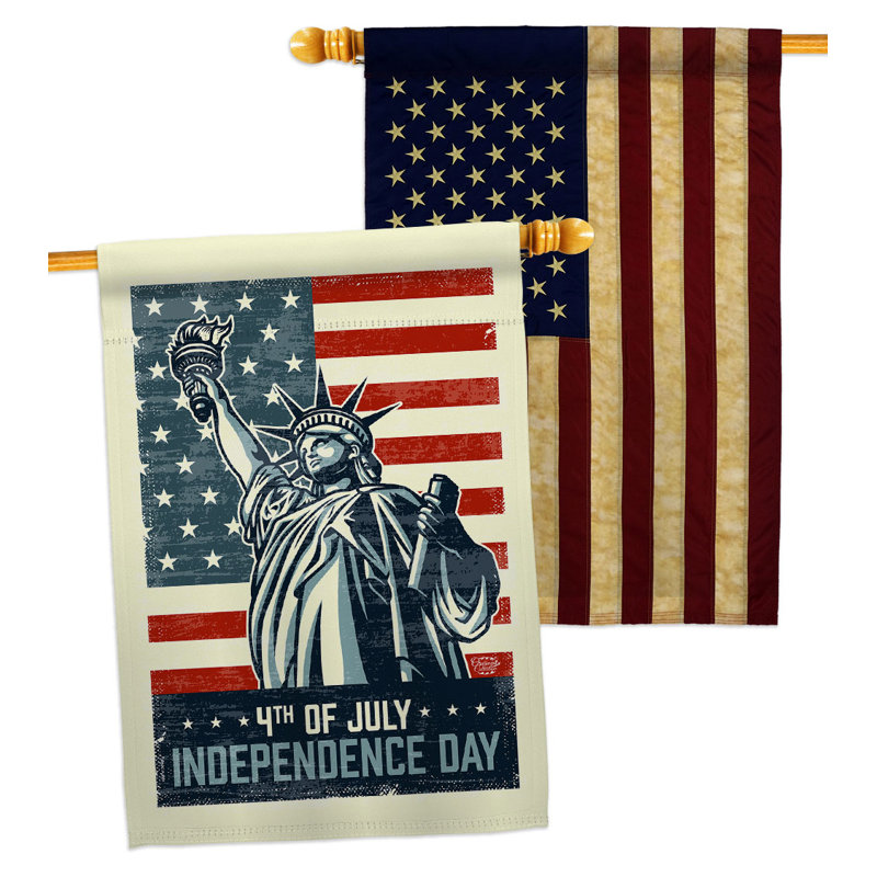Drapeau de maison en polyester 28 x 40 po Liberty