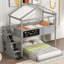 Lit superposé House avec escalier et rangement-751727133