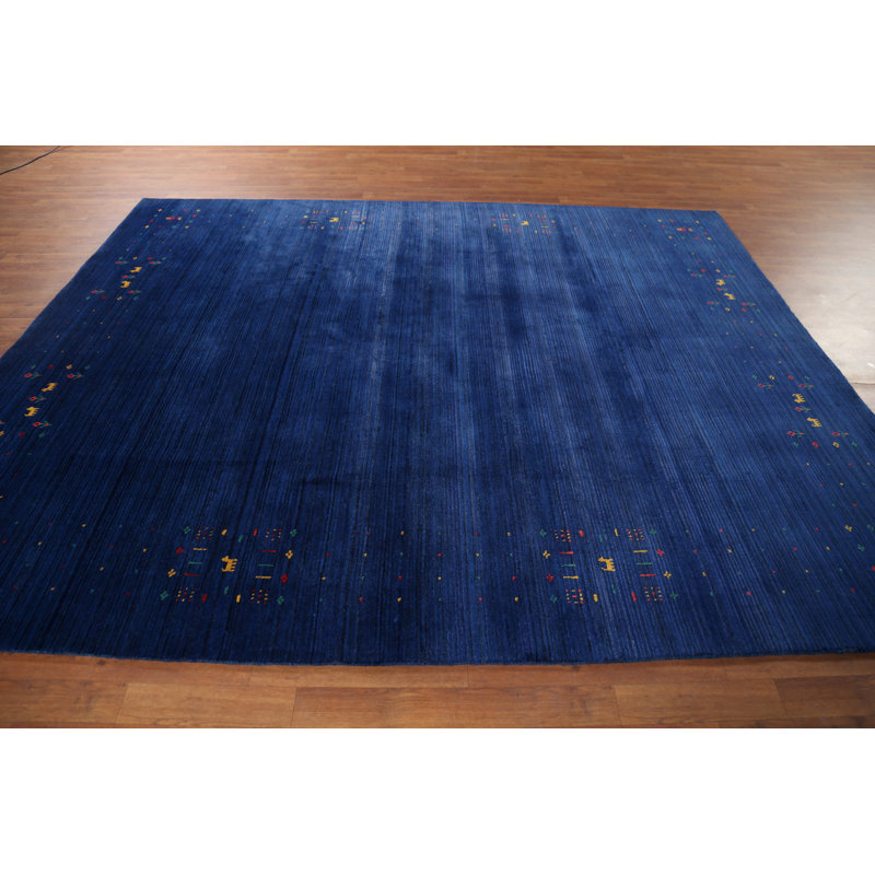Tapis bleu Indien Gabbeh 8 x 9