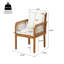 Chaises de patio d'extérieur en bois d'acacia avec accoudoirs en corde tissée