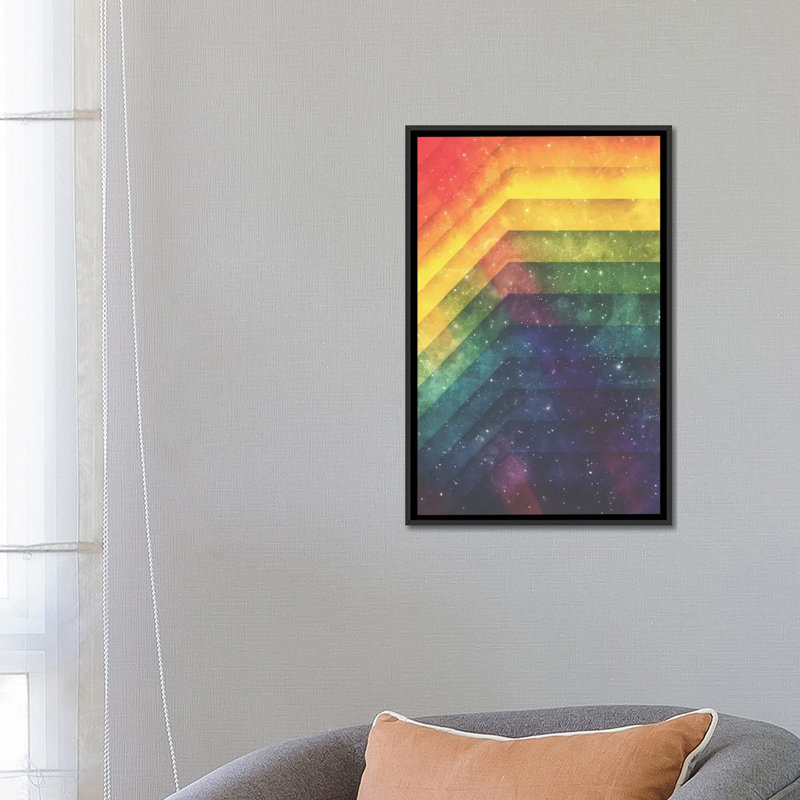 «Time and Space», impression sur toile tendue, H 26 po x l 18 po x P 1,5 po, Toile avec cadre noir, Pas de tapis