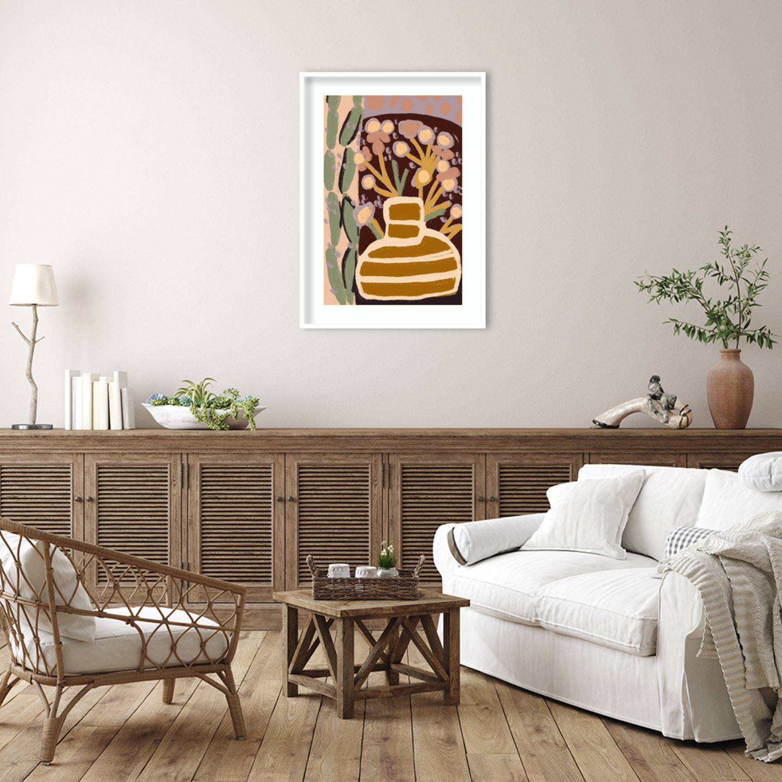 Pastel Impression by Treechild, White Framed, 41" H x 30" W