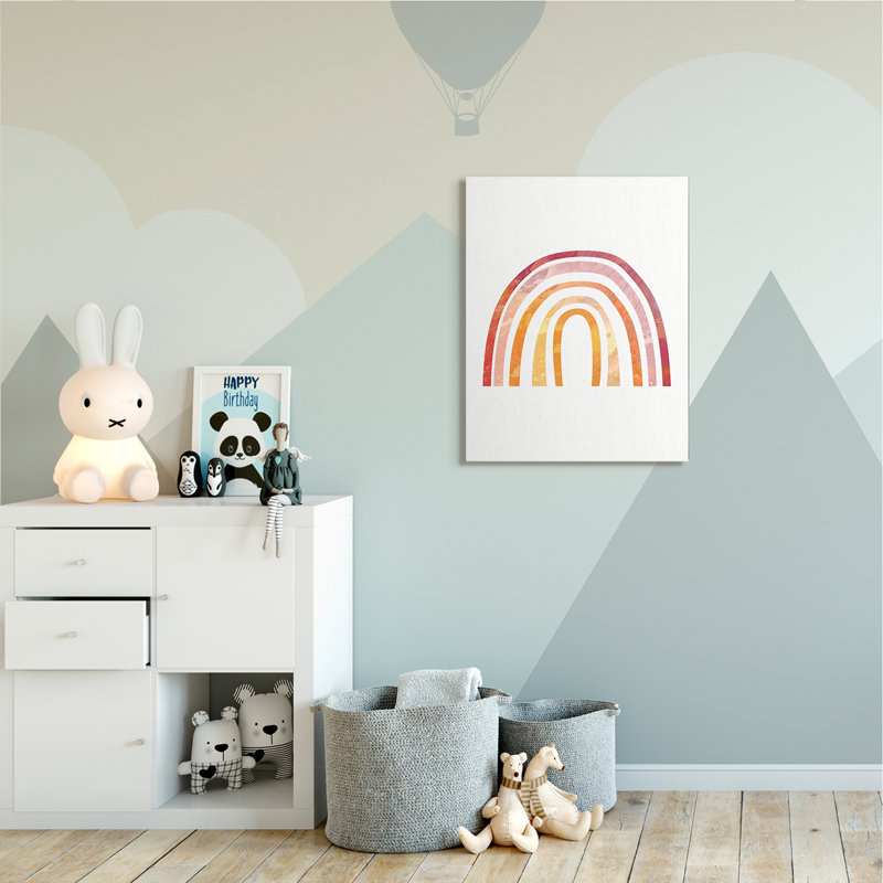 Arc-en-ciel chaud avec texture de ciel abstrait, Toile tendue, H 40 po x l 30 po x 1,5 po