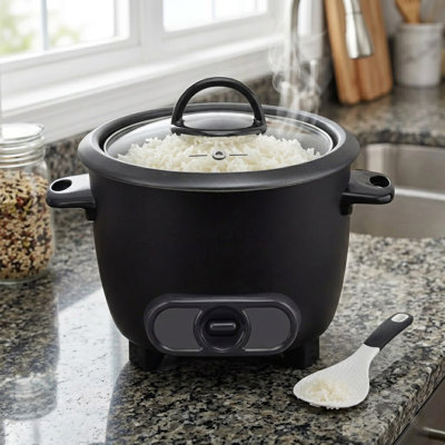 3 Cup Rice Cooker With Steamer, Non Stick