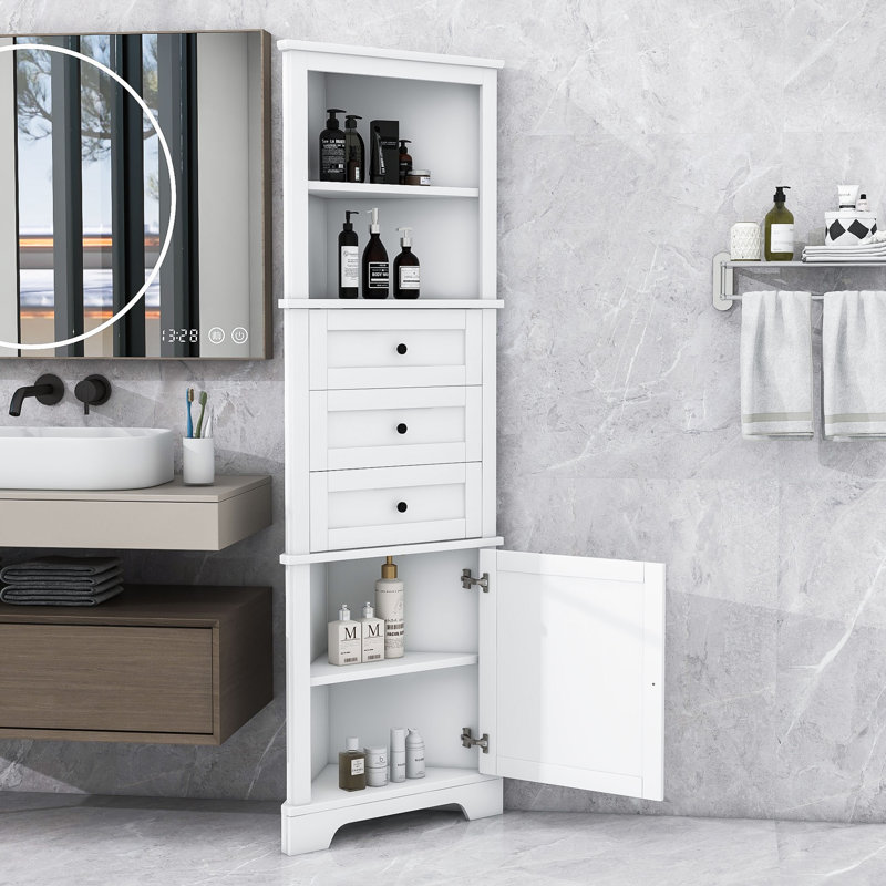 Zaviah Bathroom Cabinet, White