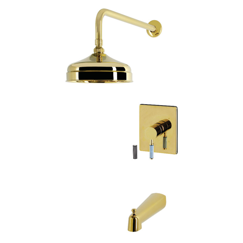 Kingston Brass Verona Single-Handle Pressure Balanced Tub and Shower Faucet, Polished Brass