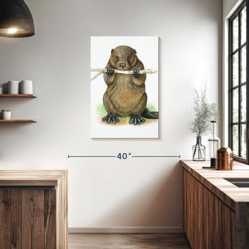 Brampt Branch-Eating Beaver, 36" H x 24" W
