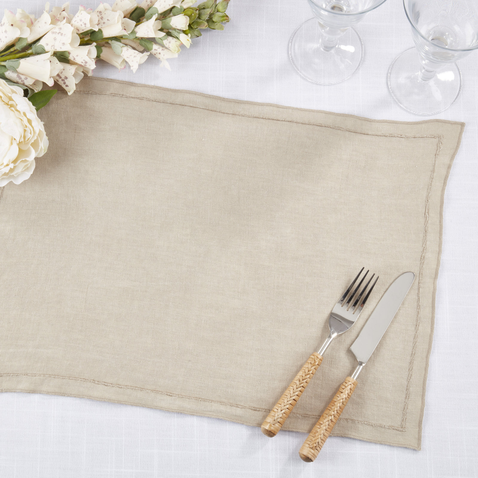 Stonewashed Linen Placemat, Brown