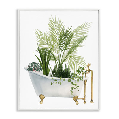 " Various Plants Greenery VIntage Tub " by Grace Popp