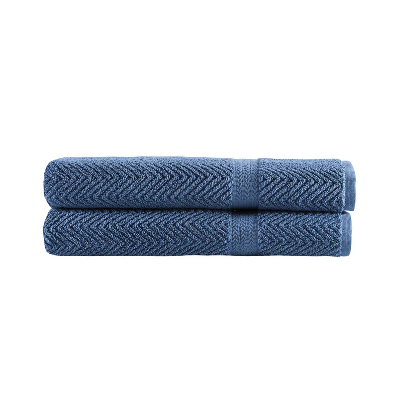 Vandewa Luxury Turkish Cotton Bath Sheet Set, Midnight Blue, Bath Towel - 2 Pack