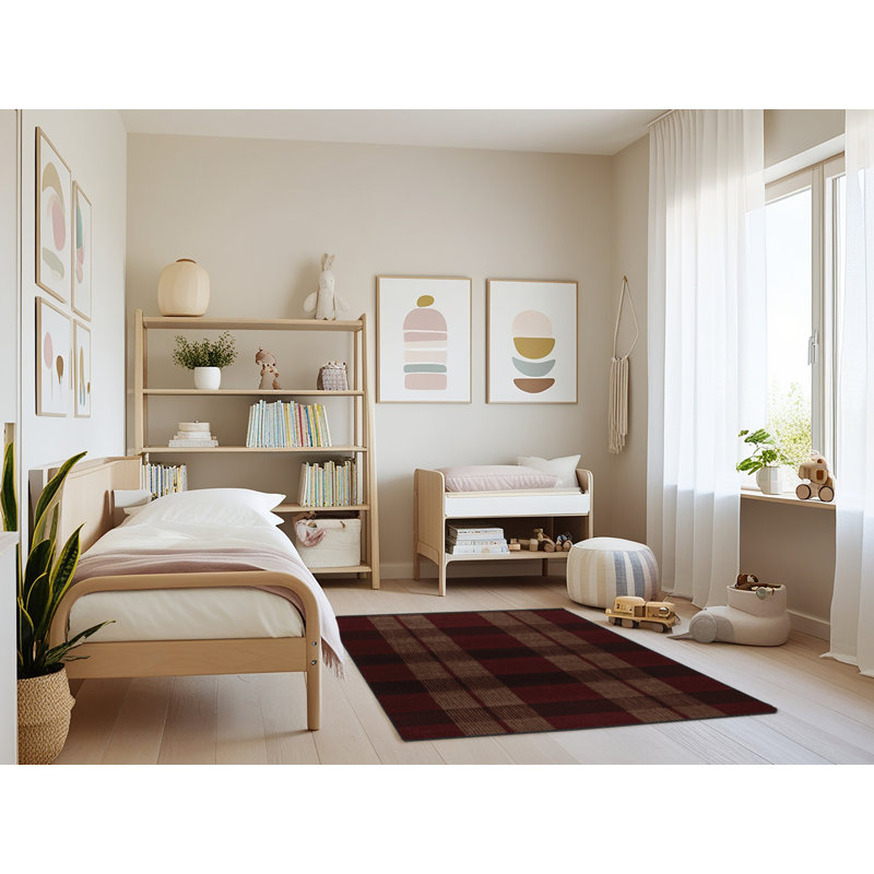 Tapis botanique brun lavable à la machine, Rectangle 4 pi x 6 pi