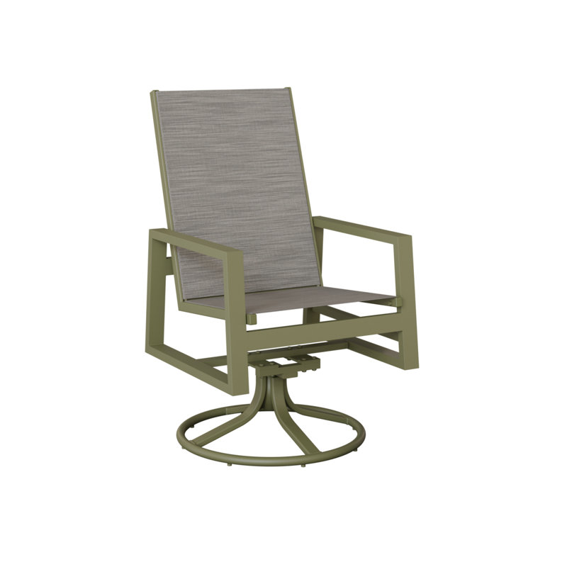 Chaise de salle à manger pivotante en aluminium Ohlson, Mica perle, Aluminium vert sauge