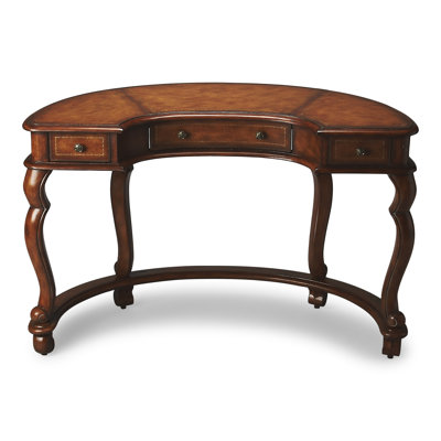 Brava Faux Leather Demilune Desk