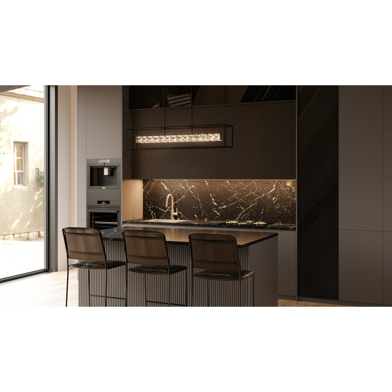 Jadai Integrated LED Soft Linear Chandelier, Matte Black