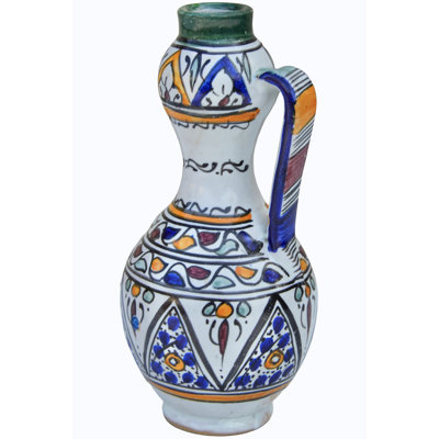 Vase Mid-Century fabriqué à la main en céramique à motif andalou