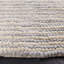 Tapis rayé fabriqué à la main Cleodora en ivoire / gris-1950742199