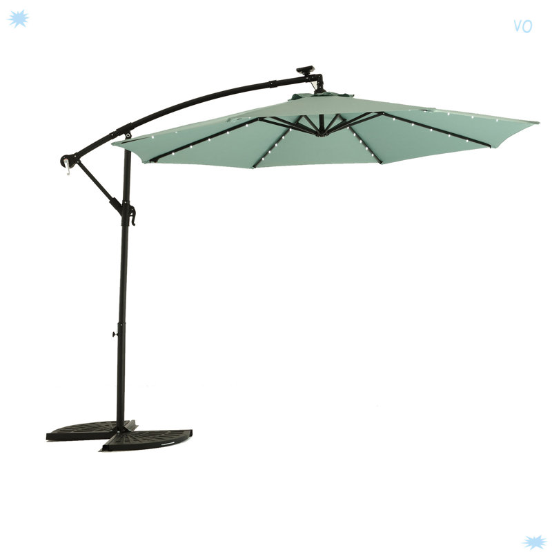 Parasol de marché à DEL 10 pi, Vert clair