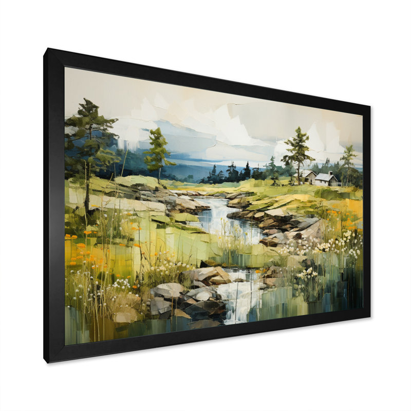 Suède, Suède, sérénité I - Suède, impression d'art mural, H 24 po x l 32 po x P 1 po, Cadre photo noir