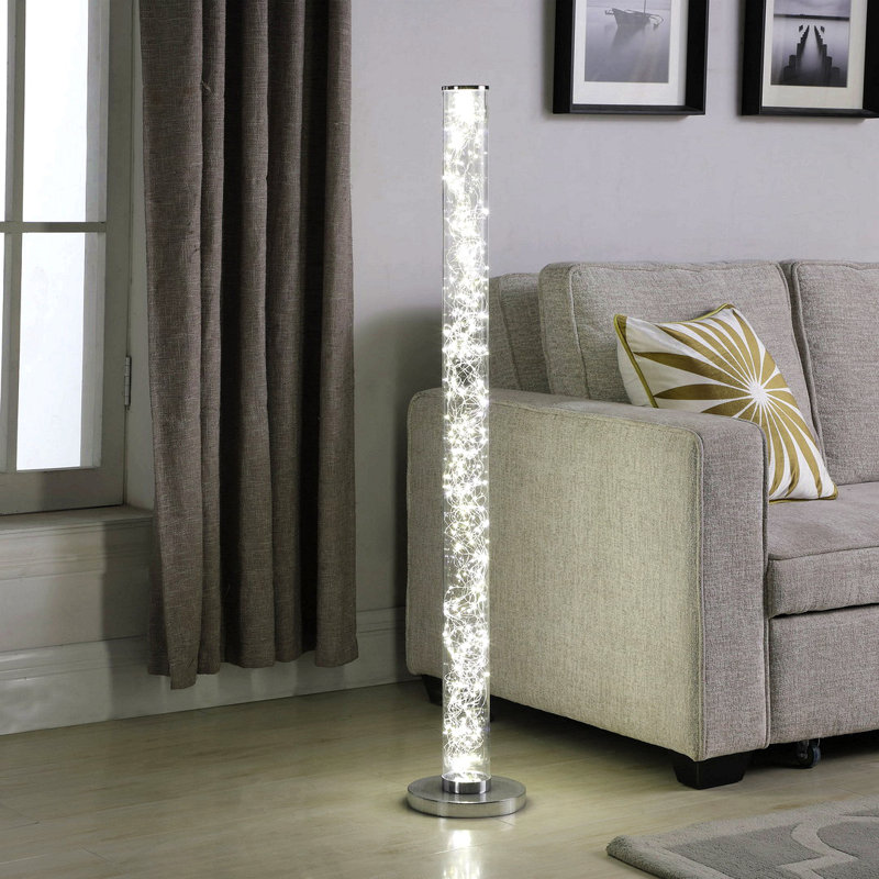 49" Led Illuminari Crystal Sand Rocks Column Floor Lamp