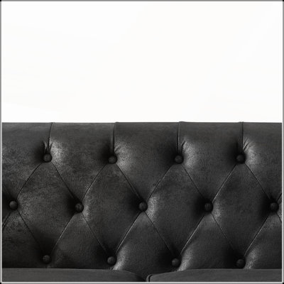 66 Inch Chesterfield Tech Fabric Sofa for Living Room and Office