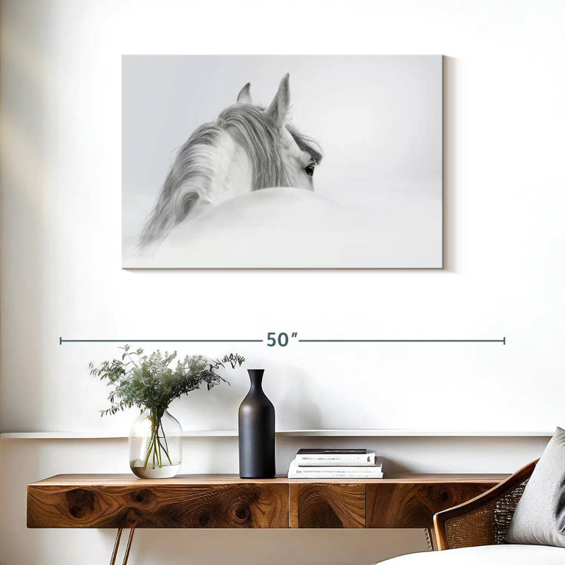 Brampt Exquisite White Horse, 24" H x 36" W