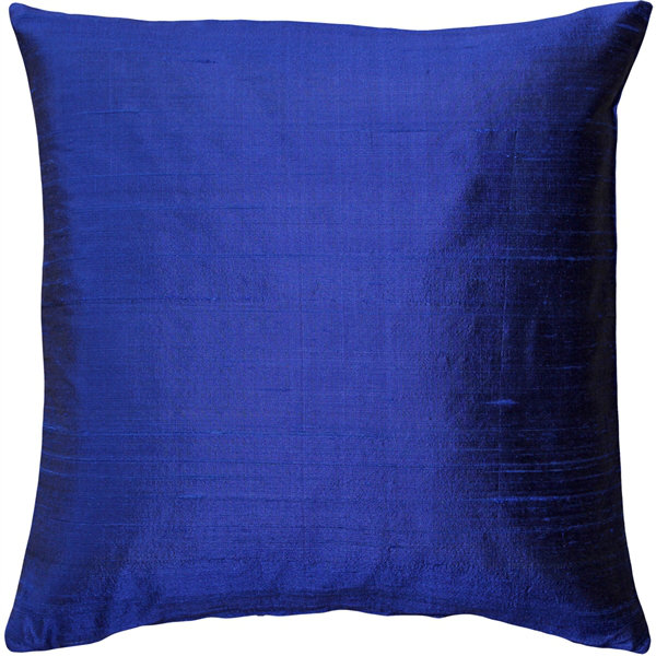 Sankara Silk Throw Pillow, 16" H x 16" W x 5" D, Ink Blue