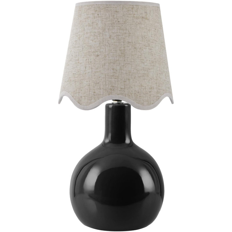 Lampe de table Canvey Maura, Noir, noir, noir, noir, Beige, H 15 po x l 9 po x P 9 po