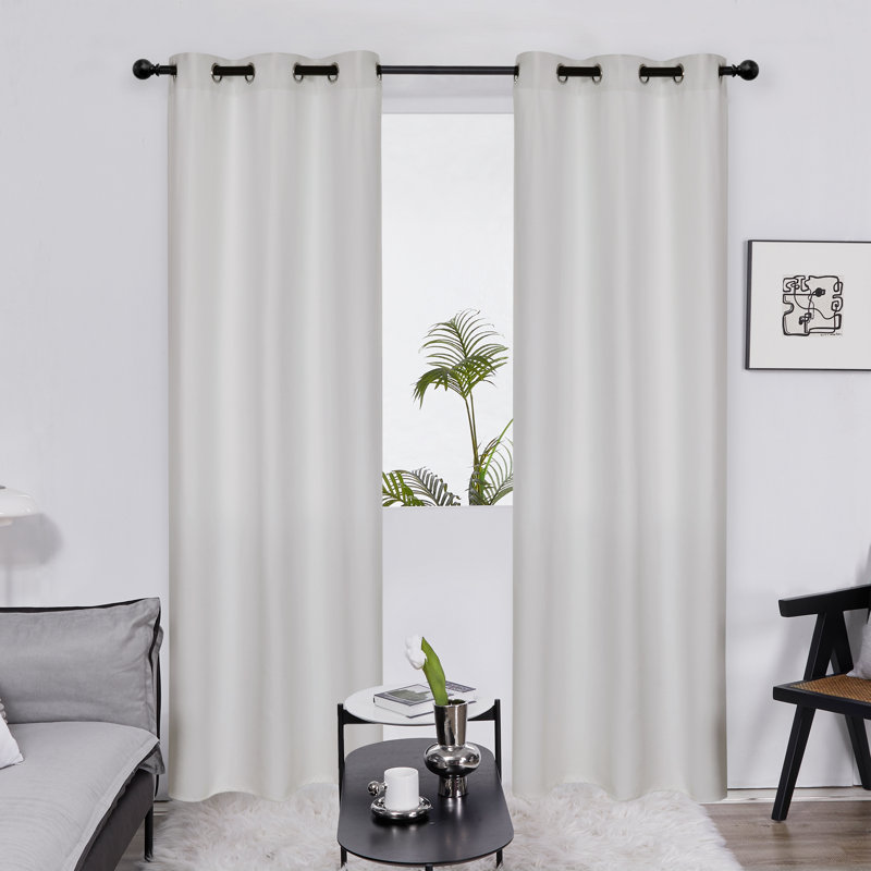 Frome Room Darkening Curtain Pair, 38" W x 84" L, Grayish White