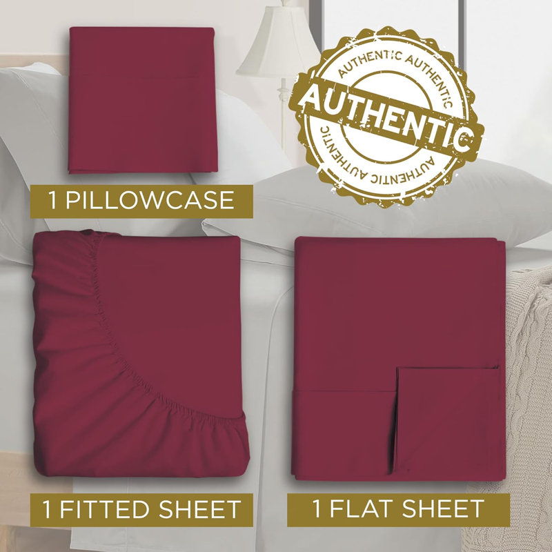 Ensemble de draps 100% microfibre double brossé - très doux et infroissable - poches profondes de 15 po - idéal pour les dortoirs, les hôpitaux et les lits séparés - ensemble de 3 pièces