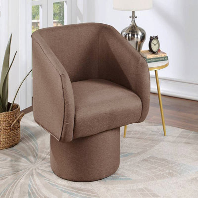 Chaise d'appoint rembourrée et rembourrée en tissu de café clair