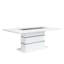 Table de salle à manger Zav, plateau rectangulaire de 79 po, base piédestal blanc gris