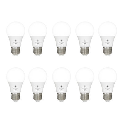 10 Pack LED E27 A60 Light Bulb, 12W(100W Equivalent) Non-Dimmable Cool White 6400K 1206lm Edison Screw GLS 60mm Diameter Energy Saving Light for Home Living Dining Area