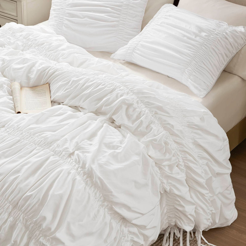 Ensemble d'édredon pour grand lit 3 pièces, Blanc