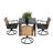 4 Patio Dining , Weather Outdoor With Smooth Swivel Chairs, Steel Table And Detachable Cushions Relaxing Rocker,