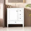 30" Bathroom Vanity With Ceramic Sink Bathroom With 3 Drawers, Solid Wood Frame Modern Bathroom Storage Cabinet