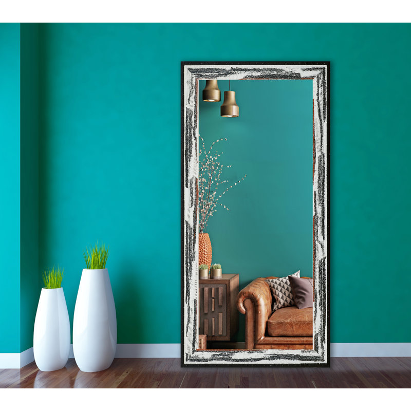 Ulrey Solid Wood Flat Mirror, 65.5" H x 30.5" W, Ivory/Black