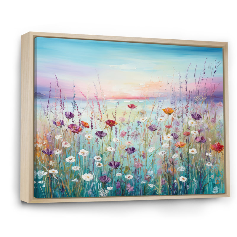 Fleurs sauvages Meadows II sur toile, H 34 po x l 44 po x P 1,5 po, Cadre naturel flottant
