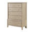 Commode haute Hadly, 5 tiroirs, boutons en nickel satiné, beige rustique