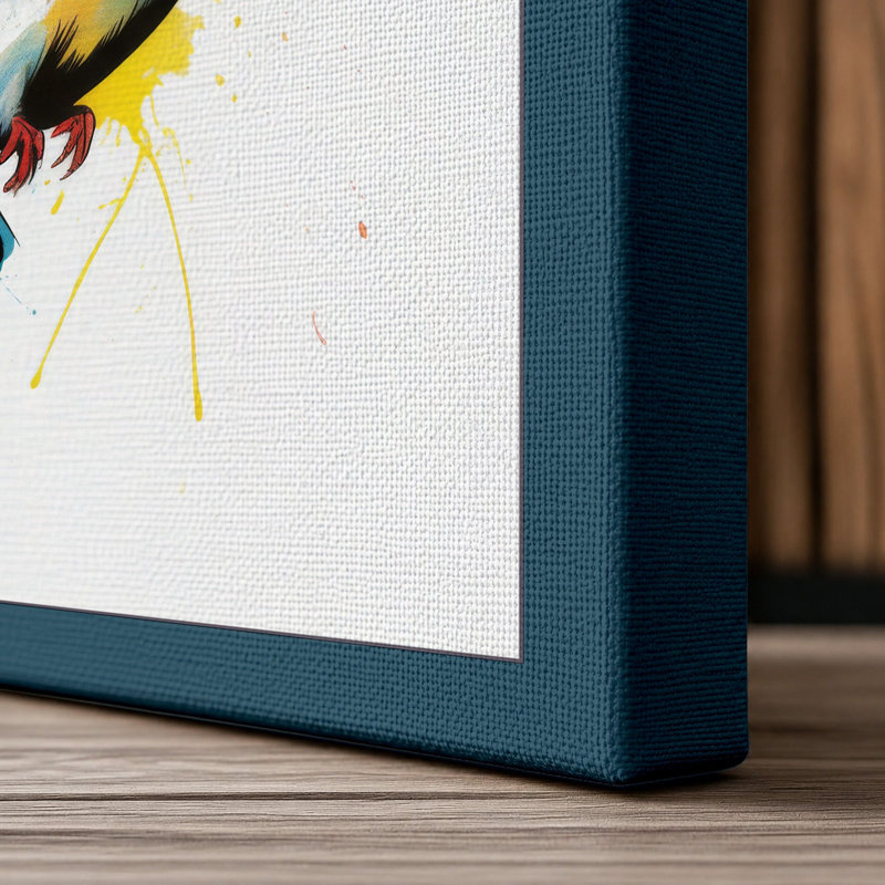 Ascending Dove Modern - Wrapped Canvas, 36x24 - 91.4 x 61.0 cm, Teal Border
