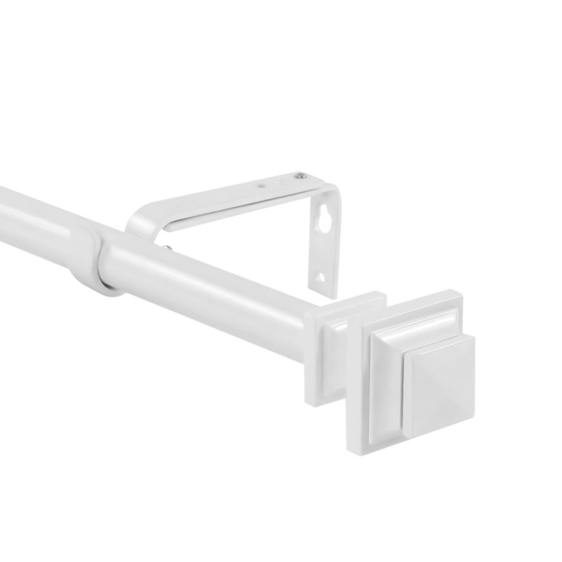 Tringle à rideaux simple 0,75 po Waldo, H 1 po x l 48 po x P 1 po, Blanc lustré
