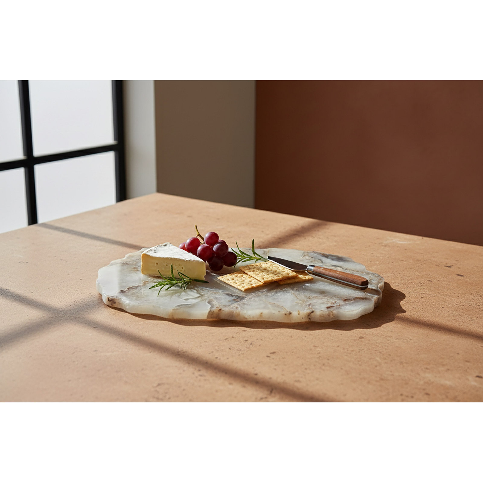 Amalia Abstract Agate Platter, 0.5" H x 10" W x 15"L