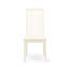 L'ensemble de salle à manger 5 pièces comprend une table de salle à manger ronde avec piédestal et 4 chaises rembourrées en tissu de lin, blanc lin  -1821770485-1839248574