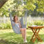 Chaise hamac, fauteuil suspendu en macramé, gris-2006148656