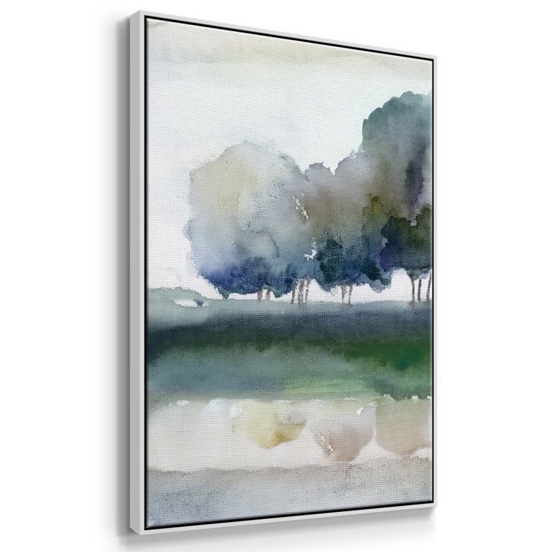 Warm Meadowline Indigo - Multi Piece Framed Canvas, White , 40" H x 78" W x 2" D
