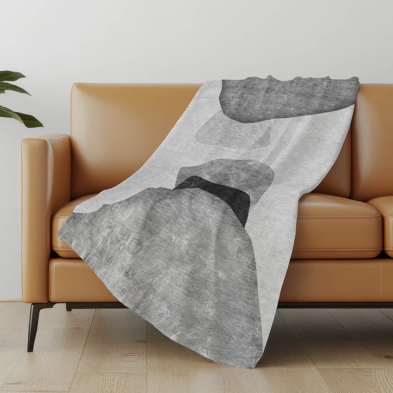 Jeté en sherpa Addison, Abstrait gris