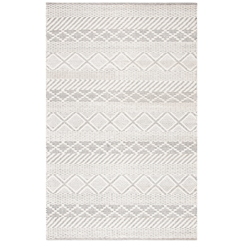 Tapis géométrique en laine tissé à la main Serafin Natura, Rectangle 6 pi x 9 pi