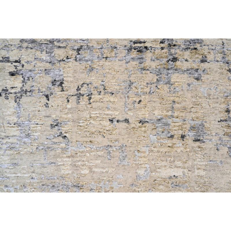 Area Rug in Beige/Gold/Gray, Rectangle 9' x 12'