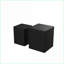 Ensemble de 2 tables basses gigognes en MDF noir compactes - table d'appoint / de bout pour salon, bureau, sans assemblage
